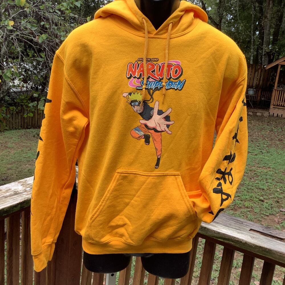 Naruto Uzumaki Shippuden Gold Hoodie Shonen Jump Graphic Small